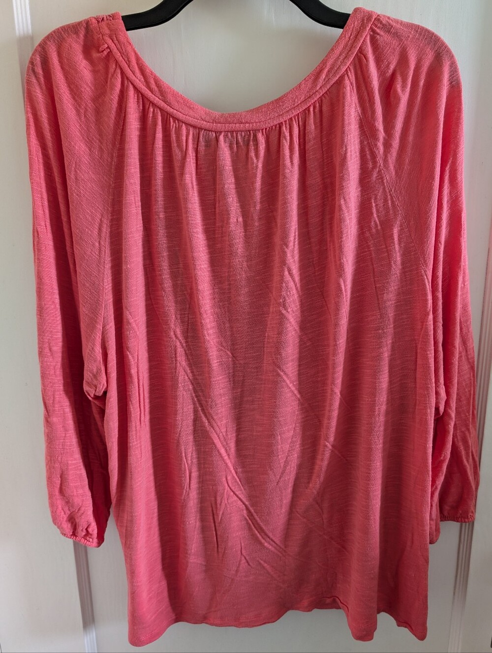 Apt. 9 Coral Pink Crochet-Trim Peasant Blouse - Picture 7 of 13